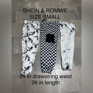 Black and White Drawstring Pants Small bundle